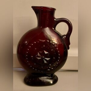 Vintage 1970’s Jim Beam Ruby Red Decanter Bottle (No Stopper)